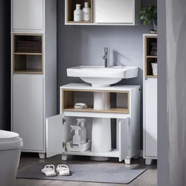 SoBuy Waschbeckenunterschrank Weiß 60cm