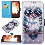 Kompatibel mit Huawei P20 Lite Handyhülle Leder Hülle Bling Glitzer Glänzend 3D Bunt Muster Klapphülle Case Brieftasche PU Leder Flip Wallet Magnet Schutzhülle Handytasche,Schädel