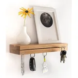 Famanu Schlüsselhalter aus Holz, modern, Eiche, Schlüsselorganizer mit Ablage