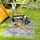 Outsunny Outdoor-Teppich 274 x 182 cm Dunkelgrau/Weiß