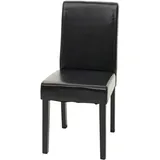 Mendler Esszimmerstuhl Littau, Küchenstuhl Stuhl, Leder ~ schwarz, dunkle Beine