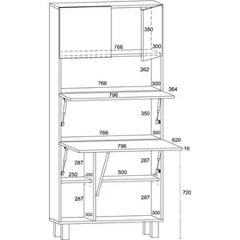 BIM Furniture Homi Klapptisch 0 x 0 cm Sonoma Eiche