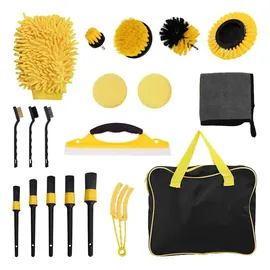 vidaXL Auto-Reinigungsbürsten-Set 19 Teile Mehrfarbig