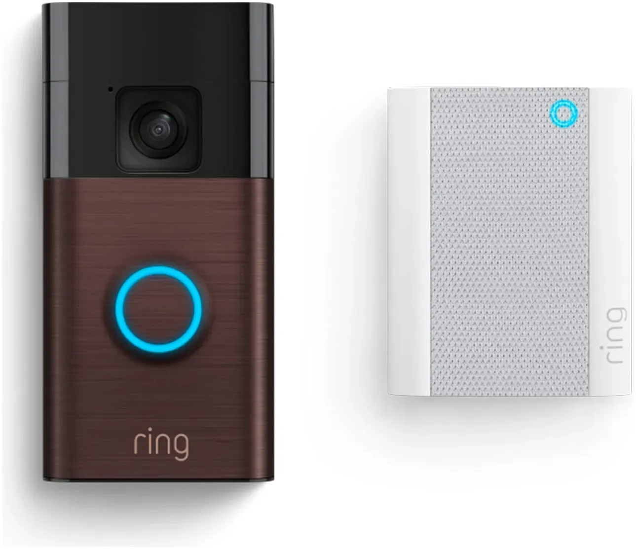 RING Überwachungskamera "Battery Video Doorbell + Chime Türklingel" Überwachungskameras braun (schwarz, braun)