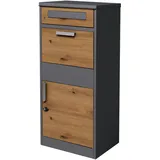 ML-Design Paketbriefkasten verzinktem Stahl in Anthrazit-Eiche Optik, 50x112x37cm