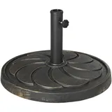 Outsunny Sonnenschirmständer 18 kg Sonnenschirmfuß für Ø38/48 mm Schirmstange, Runder Gartenschirmständer für Balkon, Kunstharz, Bronze