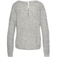 LASCANA V-Ausschnitt-Pullover Damen grau-meliert Gr.32/34