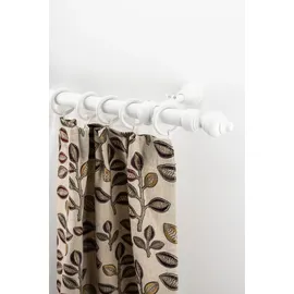 GARESA Gardinenstange GARESA "STANDARD", weiß, L:120cm Ø:28mm, Kunststoff, Stahl, Gardinenstangen, Vorhanggarnitur, Kunststoff, verlängerbar, mit Ringe/2 Lauf Gleiter