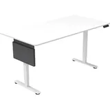 Home Deluxe höhenverstellbarer Schreibtisch elmo mit PC-Halterung – Weiß, 160x80 cm Höhenverstellbarer Schreibtisch, Ergonomischer Schreibtisch,