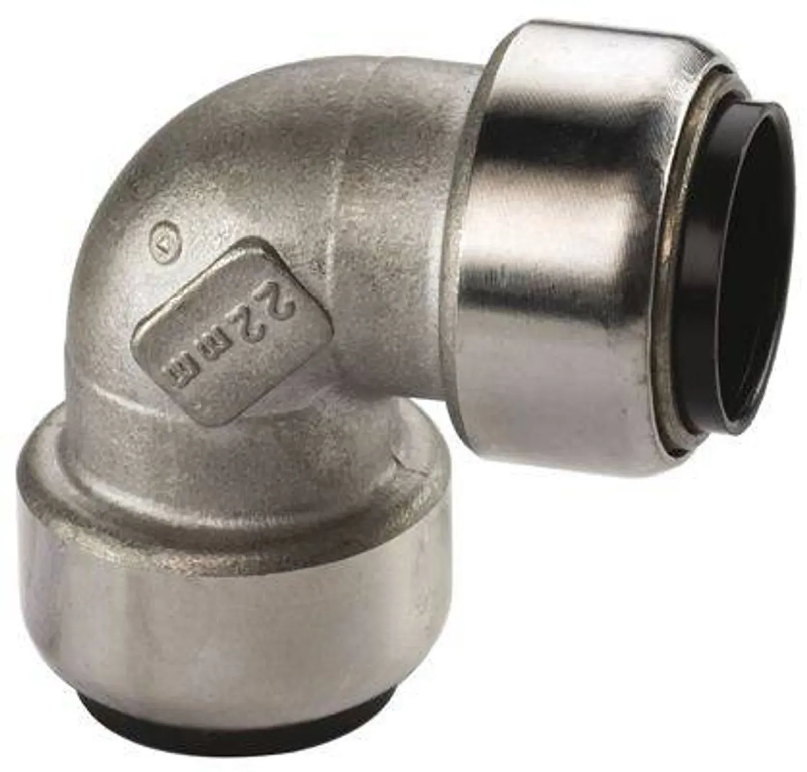 Edelstahl Steckfitting Tectite Winkel 90° 35 mm innen-innen lösbar DVGW