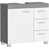 VASAGLE Waschbeckenunterschrank Badezimmerschrank 30 x 70 x 64 cm wolkenweiß-zementgrau