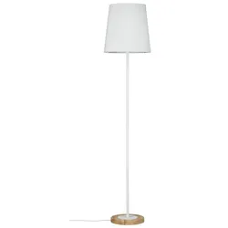 Neordic Stellan Stehleuchte max.1x20W E27 Weiß/Holz 230V Stoff/Metall/Holz   Stehleuchte