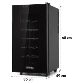 Klarstein Weinkühlschrank, Getränkekühlschrank Schmal, 1 Zone Kühlschrank mit Glastür, Outdoor GetränkekühlschränkeFreistehend, Weinkühlschrank Klein, Kühlschrank mit Uv-schutz, 11-18°c, 18