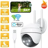 2K Überwachungskamera Aussen, PTZ Outdoor WLAN IP Kamera überwachung außen, WiFi Dome Camera mit Farbiger Nachsicht, Zwei-Wege-Audio