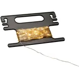 Konstsmide LED Tropfenlichterkette mit silberf. Draht, Aufroller Lichterketten, Silber, Bernstein (Amber)