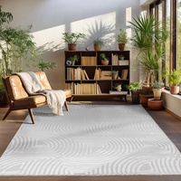 Carpettex Kurzflor Teppich Wohnzimmer Grau Teppich Skandinavisch Stil Teppich 3D Effekt Teppich 140 x 200 cm - Waschbarer Teppich Schlafzimmer Küchenteppich Boho Muster Weicher-Flauschiger Teppich