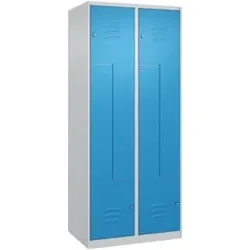 C+P Z-Spind Classic PLUS, 4 Fächer, 1850x800x500mm, 7035/5012 Verschluss Zylinderschloss