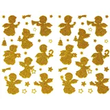 Oblique Unique Weihnachts Sticker Engel Stern Glitzer 48 Stück