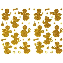 Oblique Unique Weihnachts Sticker Engel Stern Glitzer 48 Stück