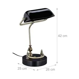 Relaxdays Bankerlampe Schwarz