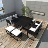 vidaXL Garten-Essgruppe 9-tlg. schwarz