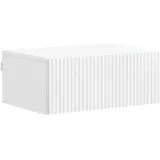 vidaXL Nachttisch Wandmontierter Nachttisch 49 x 34,5 x 20 cm Hochglanz Weiß