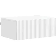 vidaXL Nachttisch Wandmontierter Nachttisch 49 x 34,5 x 20 cm Hochglanz Weiß