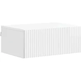 vidaXL Nachttisch Wandmontierter Nachttisch 49 x 34,5 x 20 cm Hochglanz Weiß