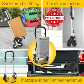 eloneo Einkaufsroller Treppensteiger Grau 56 L