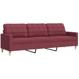 vidaXL Couch Polyester 3-Sitzer Weinrot