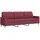 vidaXL Couch Polyester 3-Sitzer Weinrot
