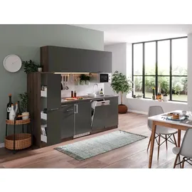 Respekta Küchenzeile Oliver 225 cm Grau