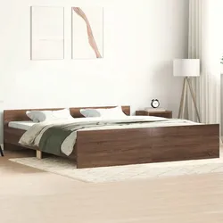 Bettgestell mit Kopf- und Fußteil Braun Eiche-Optik 160x200 cm