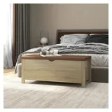 furnicato Truhenbank Sitzbank mit Stauraum und Kissen Sonoma-Eiche 105x40x45 cm (1-St), Kissenbox mit Kunstleder-Polster und Stauraum für Ihren Wohnraum braun