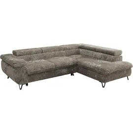 MKS Meble Eckcouch Cord 2-Sitzer Grau