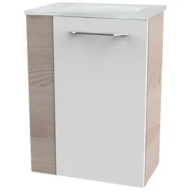 Fackelmann Waschbeckenunterschrank 44 x 60 x 24,3 cm Weiß Hochglanz