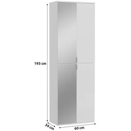 xonox.home ProjektX Garderobenschrank 60 x 193 x 34 cm weiß