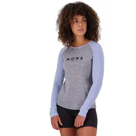 Mons Royale Icon Raglan Grau Heather/Skyline S
