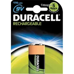 9 Volt NiMH Akku Duracell Supreme 170mAh