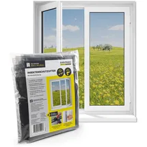 EasyMaxx Fliegengitter mit Klettband 130 x 150 cm schwarz