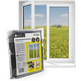 EasyMaxx Fliegengitter mit Klettband 130 x 150 cm schwarz