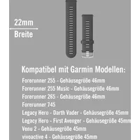 Garmin 22 mm silikonarmband Grau