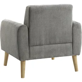 Atlantic Home Collection Sessel Moby Cord 0 x 0 x 0 cm Grau