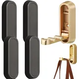 4 Stück Faltbare Wandhaken, Aluminium-wandhaken, 90-grad-klapphaken, Unsichtbare Kleiderhaken Für Büro, Küche, Schlafzimmer, Badezimmer, Küche (schwarz)