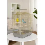 Premium Vogelkäfig EMMA Cabrio 72x54x38cm gold mocca Wellensittiche Kanarien NEU
