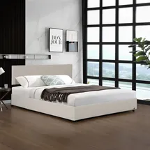 Corium Polsterbett Juva Cord mit Lattenrost 180x200 cm Beige