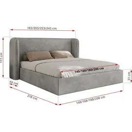 MKS Meble EMORA CLASSIC 140 x 200 cm Hellgrau