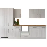 Respekta Küchenzeile Anton LBBERP310LHWC ohne E-Geräte 310 cm Lärche Weiß