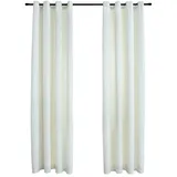 vidaXL Verdunkelungsvorhang Ösen 140 x 175 cm samt creme 2 St.