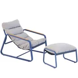 Oviala Garten-Relaxsessel, Blau, Textil, 1-Sitzer, Rechteckig,rechteckig, 72x77x91 cm, Gartenmöbel, Gartenstühle, Gartenstühle